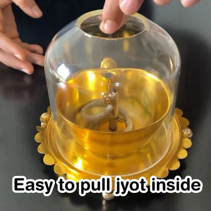 Shree Akhand Jyot Diya & Cover - Brass (पीतल)