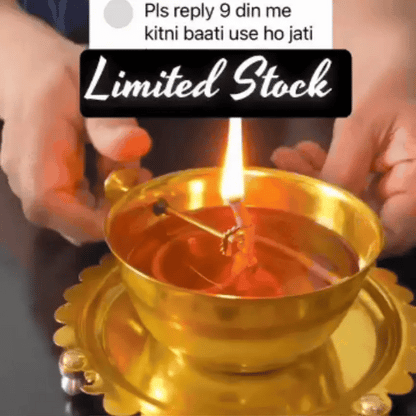 Shree Akhand Jyot Diya & Cover - Brass (पीतल)